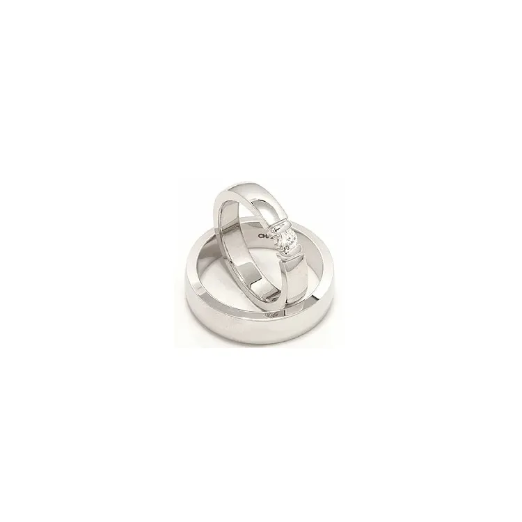 briljant gifteringer i 14 karat hvitt gull 0,15 g ct - par