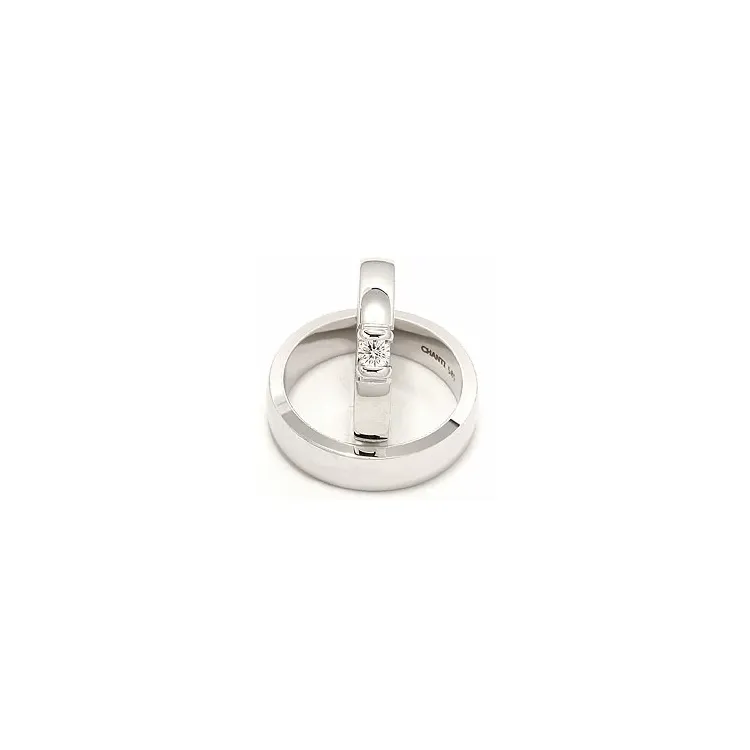briljant gifteringer i 14 karat hvitt gull 0,15 g ct - par