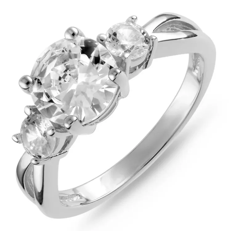 zirkon ring i sølv