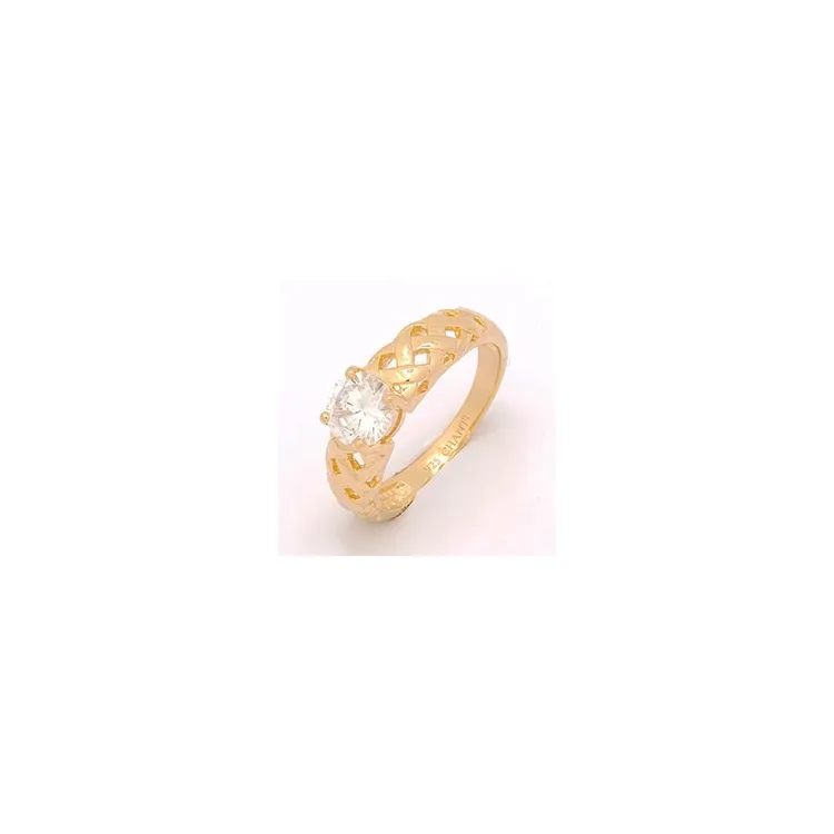 zirkon ring i forgylt sølv