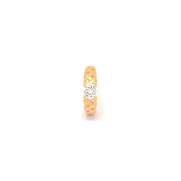 zirkon ring i forgylt sølv