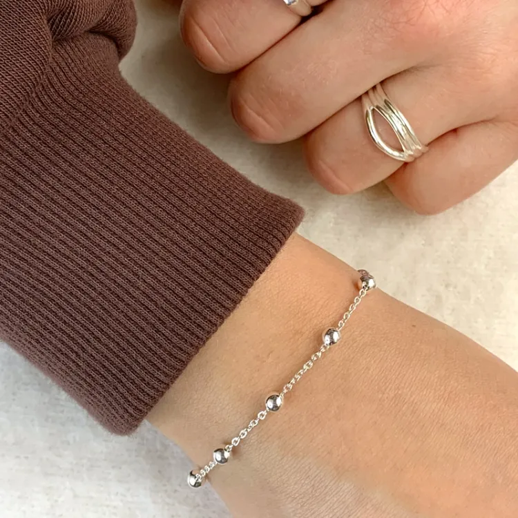 kulekjedearmbånd i sølv  x 4,0 mm 