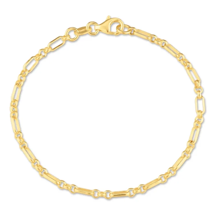 figaroarmbånd i forgylt sølv 17, 18cm x 2,8 mm