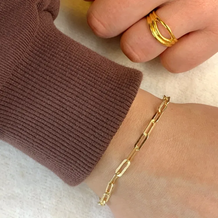 armbånd i forgylt sølv  x 4,0 mm 