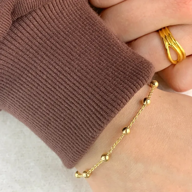 kulekjedearmbånd i forgylt sølv  x 4,0 mm 