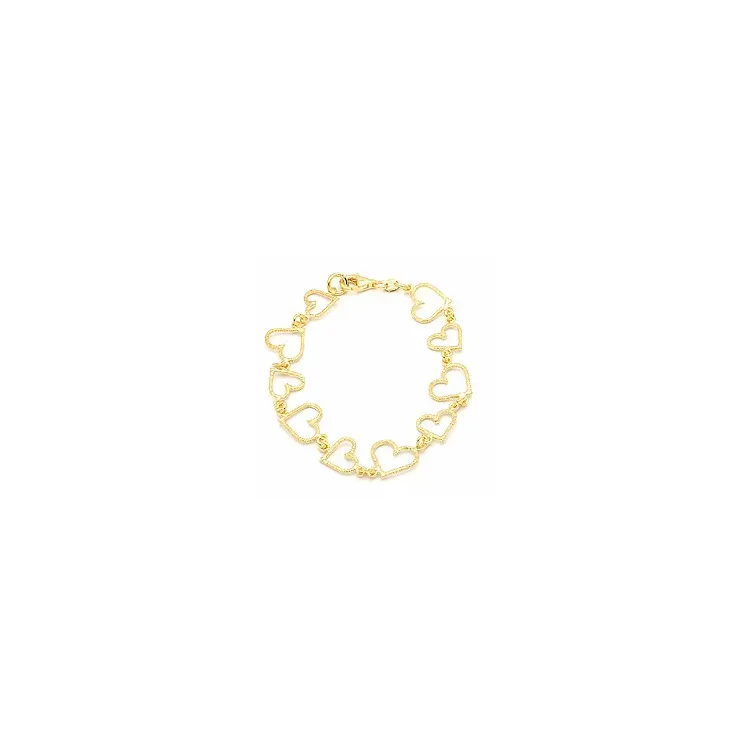 Hjertearmbånd i forgylt sølv  x 11,4 mm