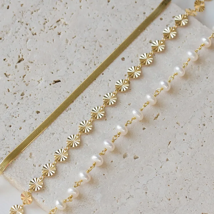 armbånd i forgylt sølv  x 5,4 mm