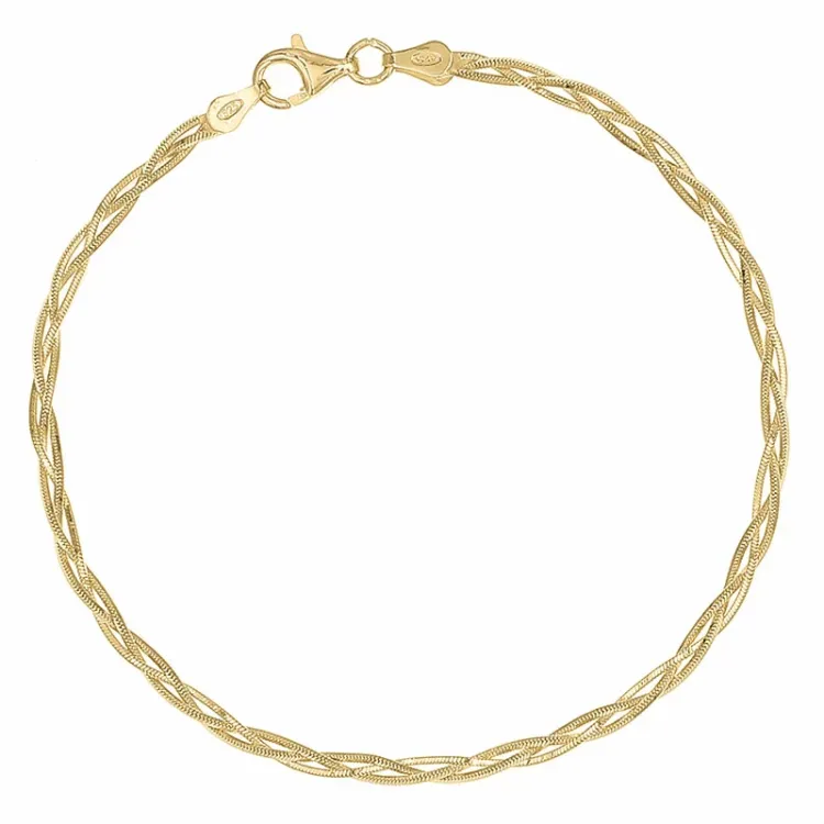 Vridd armbånd i forgylt sølv  x 2,4 mm