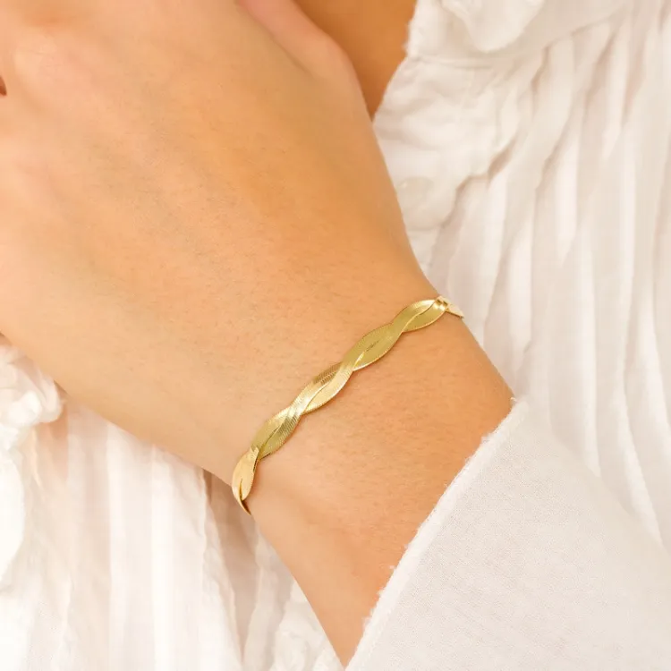armbånd i forgylt sølv  x 5,4 mm 