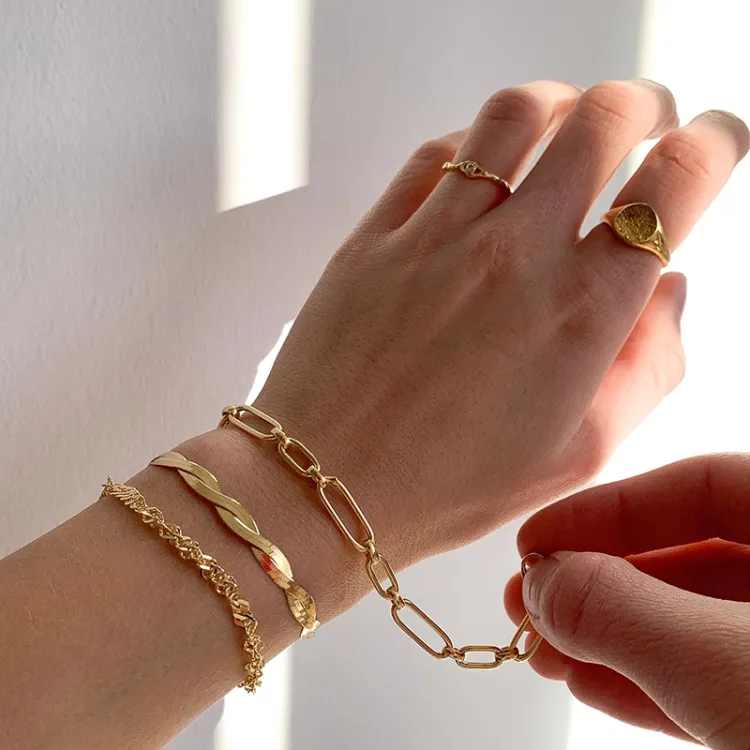 armbånd i forgylt sølv  x 5,4 mm 