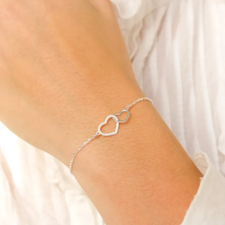 hjerte armbånd i sølv