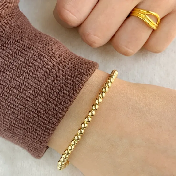 Kulekjedearmbånd i forgylt sølv  x 4,0 mm