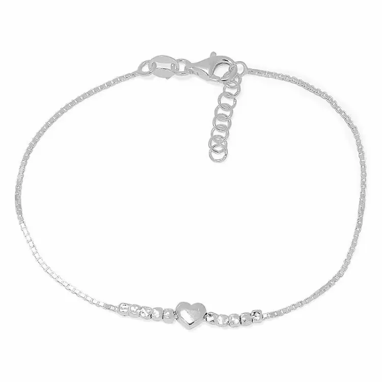 hjerte armbånd i sølv
