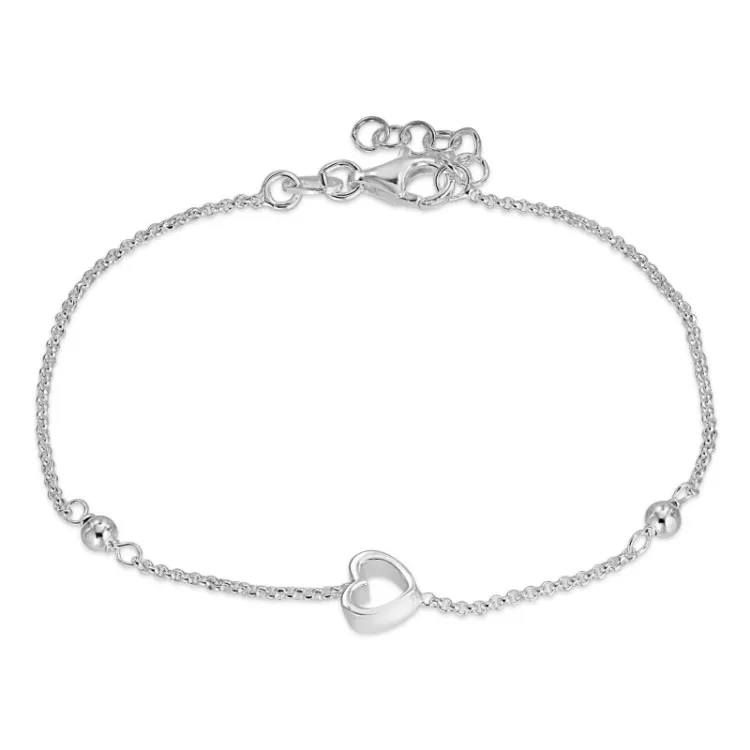Elegant hjerte armbånd i sølv