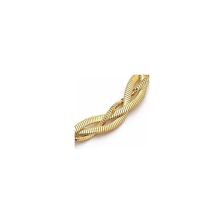 Flettet armbånd i forgylt sølv x 5,0 mm