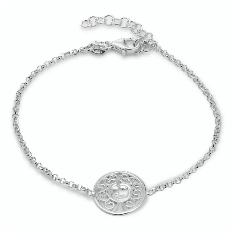 livets tre armbånd i sølv med anheng i sølv