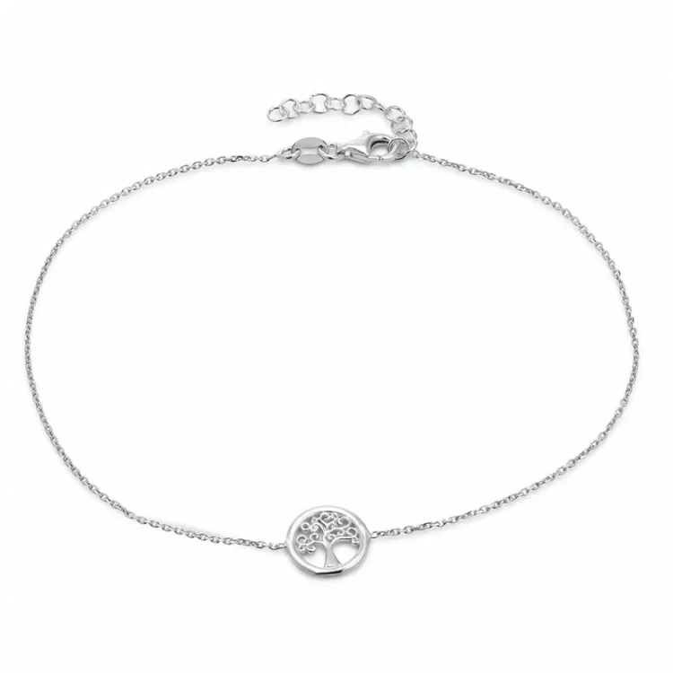 livets tre armbånd i sølv med anheng i sølv