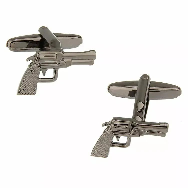 pistol mansjettknapper i svart stål