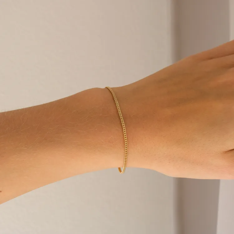BNH panserarmbånd i forgylt sølv 18,5 cm x 1,8 mm