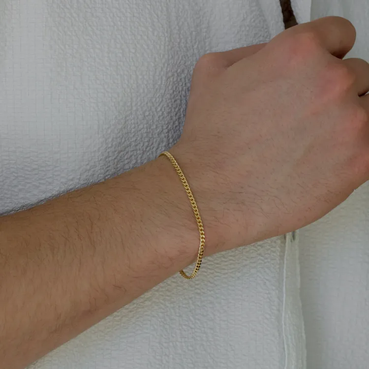 BNH panserarmbånd i forgylt sølv 21 cm x 2,7 mm