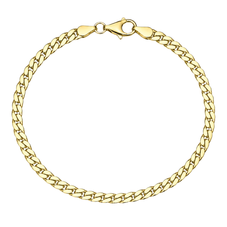 BNH panserarmbånd i forgylt sølv 21 cm x 4,0 mm