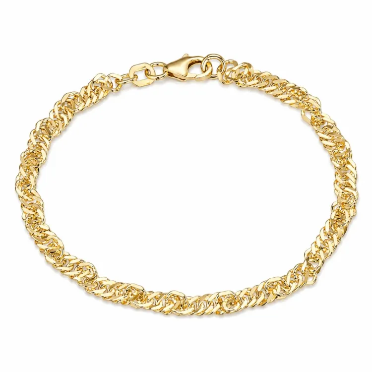 BNH singapore armbånd i 14 karat gull 18,5 cm x 3,5 mm