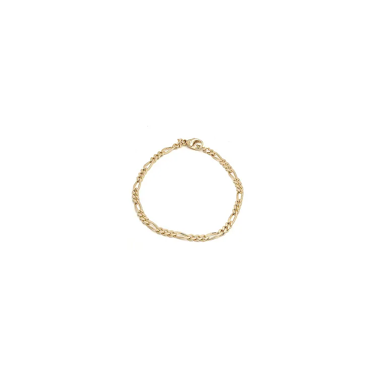 figaroarmbånd i 14 karat gull 17 cm x 2,8 mm