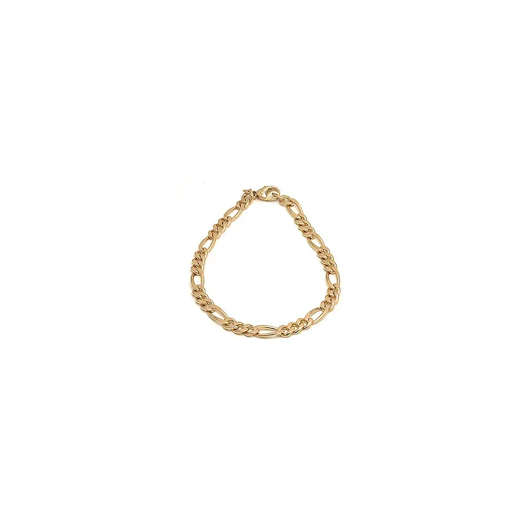 figaroarmbånd i 14 karat gull 17 cm x 3,4 mm