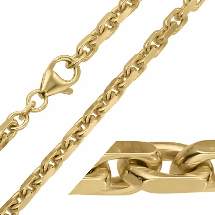 BNH Anker facet halskjede i 8 karat 55 cm x 4,5 mm