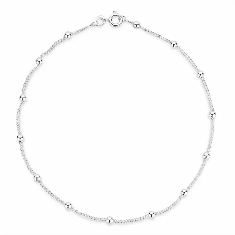 BNH Anker rund ankelkjede M. kule i sølv 26 cm x 1,3 mm