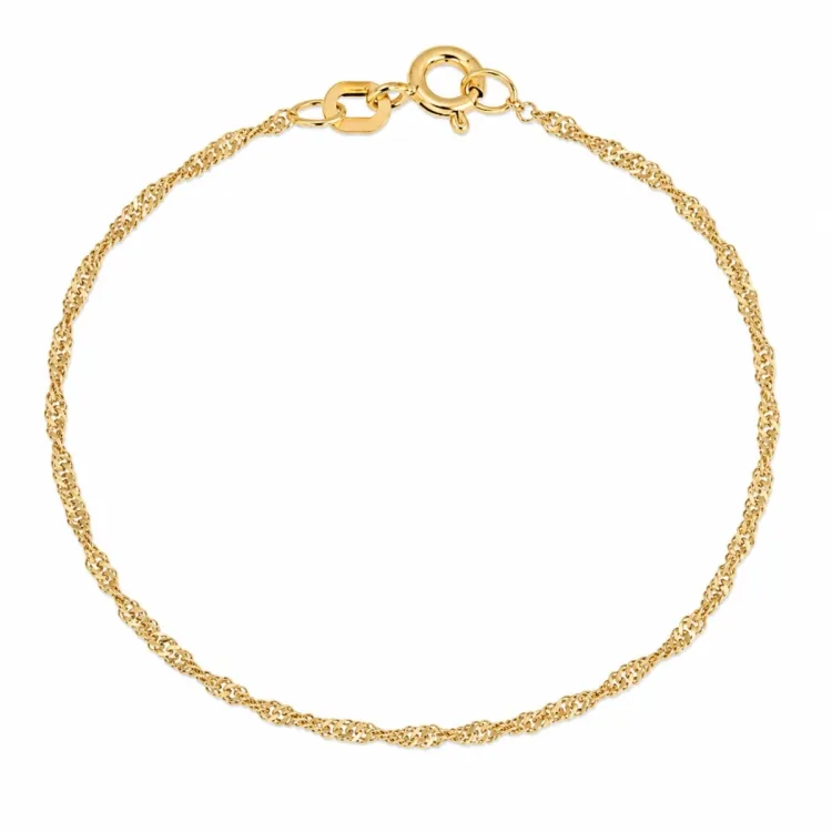 BNH singapore armbånd i forgylt sølv 17 cm x 1,5 mm
