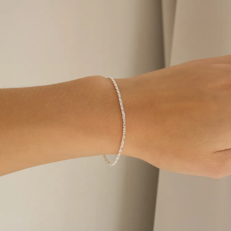 BNH Anker facet armbånd i sølv 21 cm x 1,7 mm