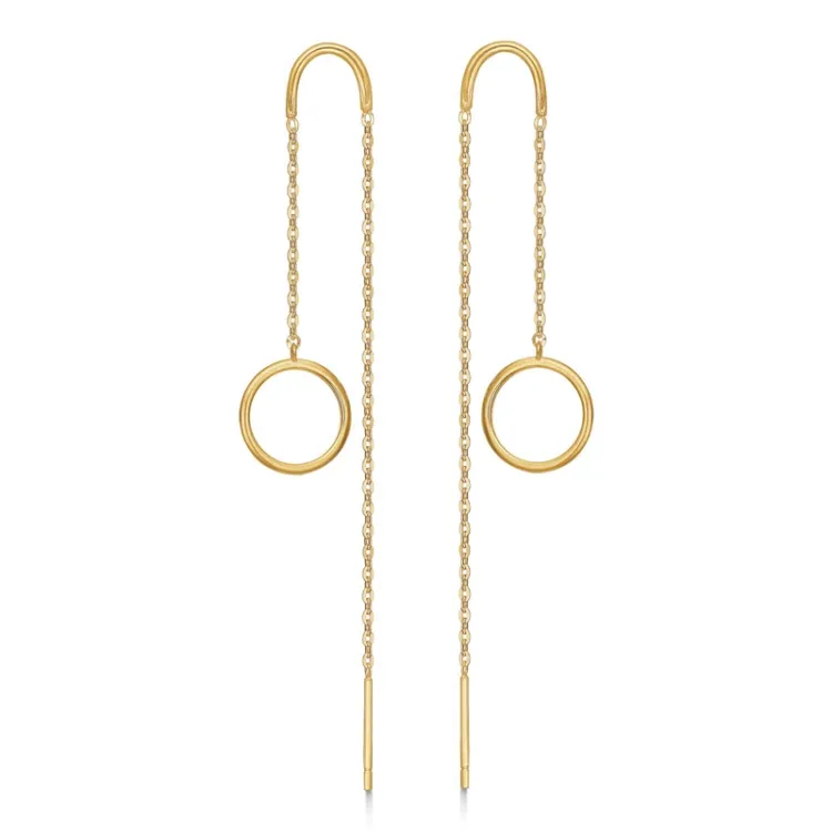 Støvring Design sirkel ear lines i 14 karat gull