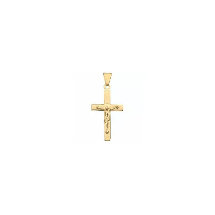 Bredt Jesus BNH kors i 8 karat - Amoré