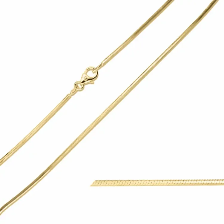 BNH slangehalskjede i 14 karat gull 60 cm x 1,3 mm