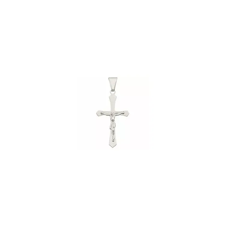 Jesus hvitt gull BNH kors i 14 karat hvitt gull