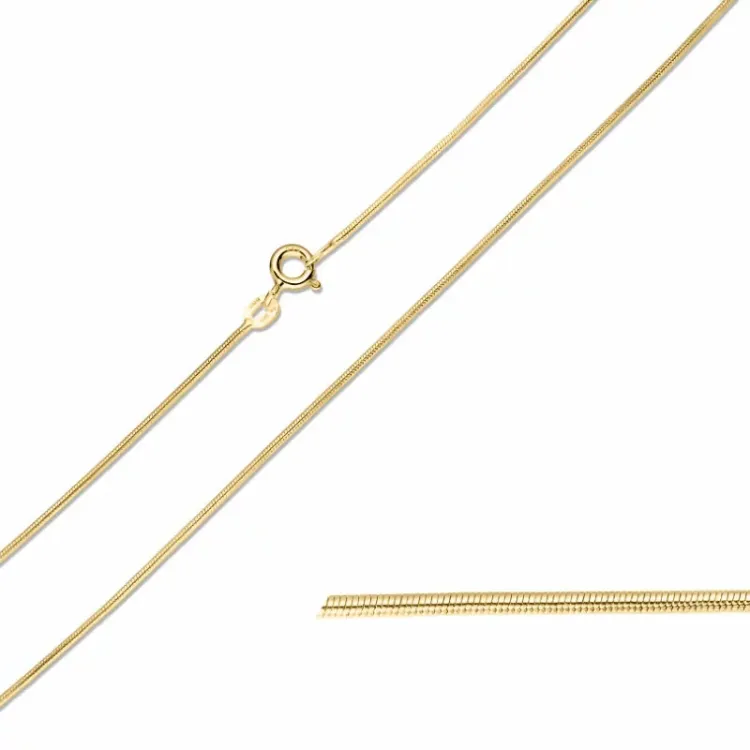 BNH slangehalskjede i 14 karat gull 60 cm x 0,9 mm
