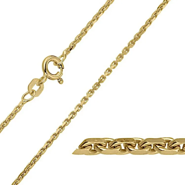 BNH Anker facet halskjede i 8 karat 38 cm x 1,4 mm