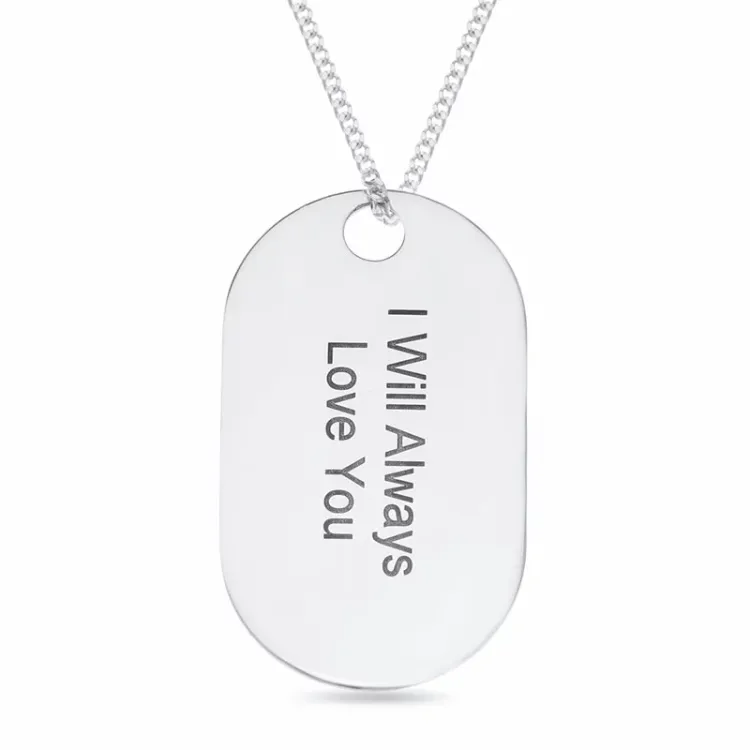 dogtag Navnehalskjede med anheng i sølv - My Letter