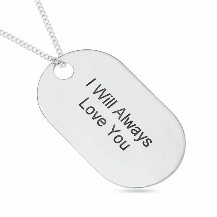 dogtag Navnehalskjede med anheng i sølv - My Letter