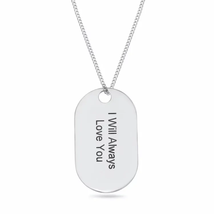 dogtag Navnehalskjede med anheng i sølv - My Letter