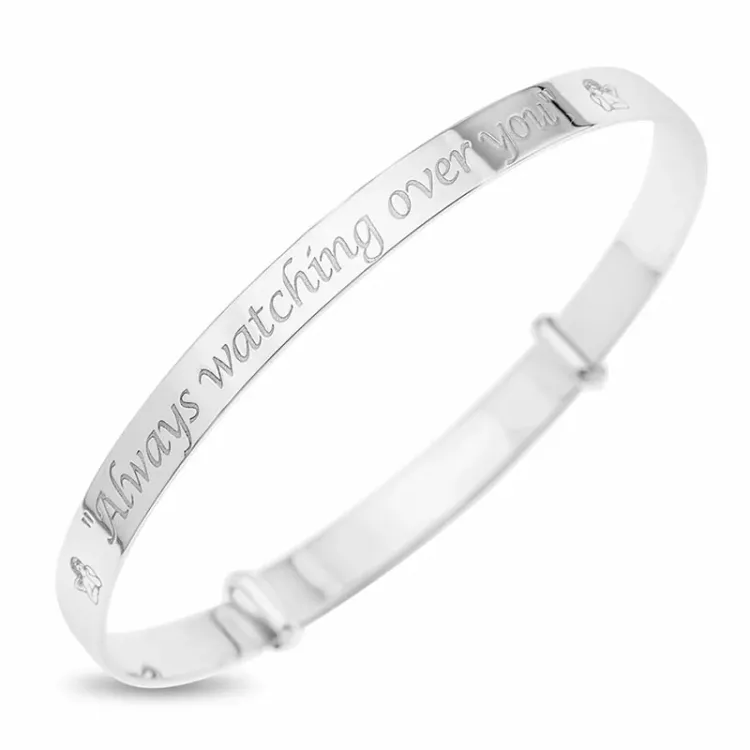 barne armbånd med navn i sølv - My Letter