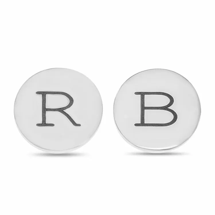 runde øredobber med navn i sølv - My Letter