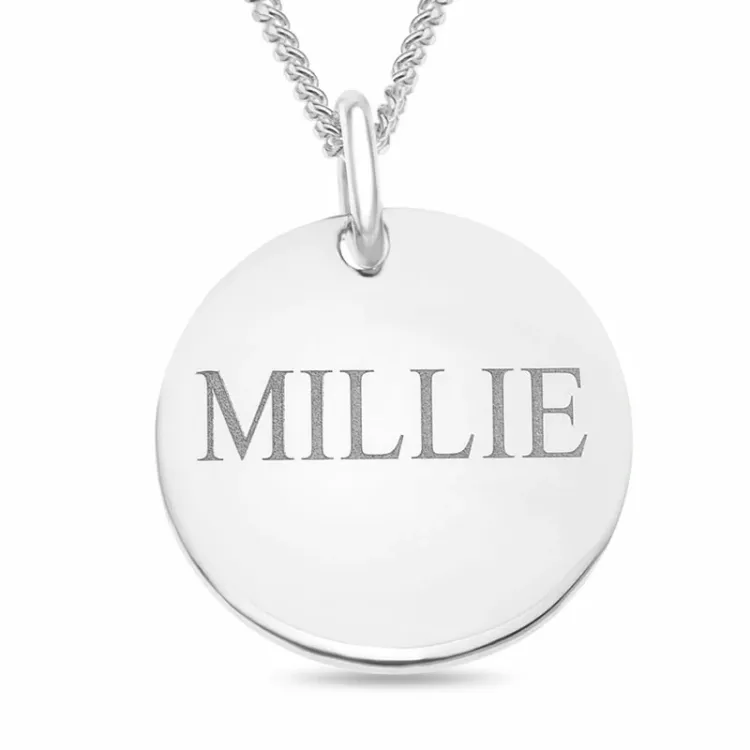dogtag Navnehalskjede med anheng i sølv - My Letter