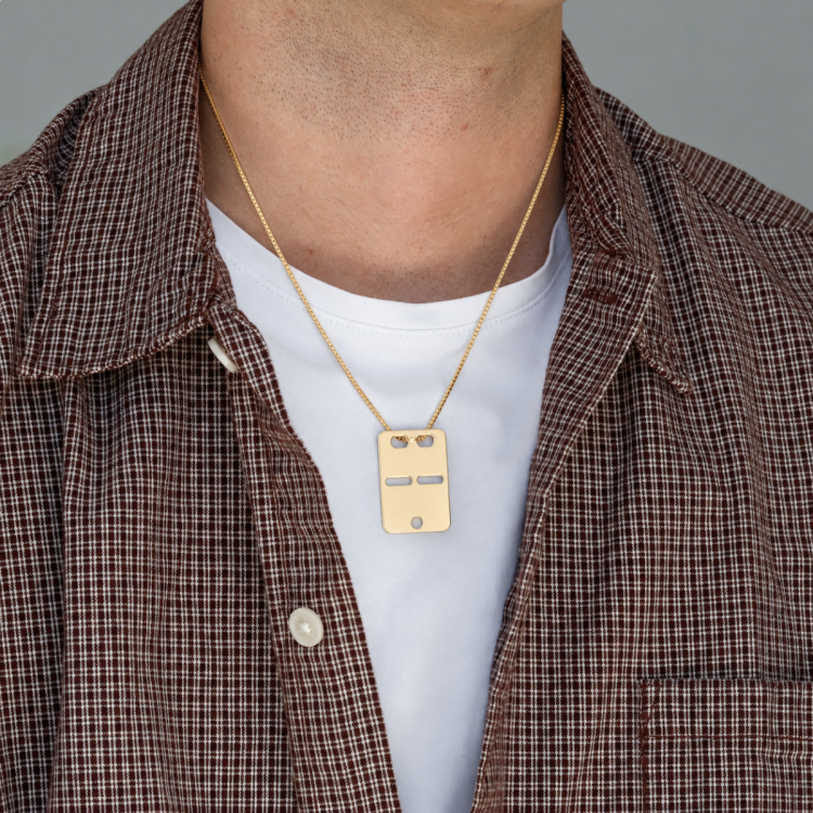 ID-plate i 14 karat gull