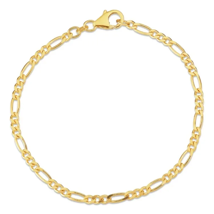 figaroarmbånd i forgylt sølv 21 cm x 2,8 mm