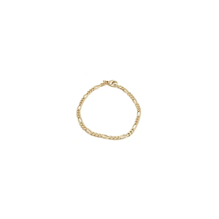 figaroarmbånd i 14 karat gull 21 cm x 2,8 mm