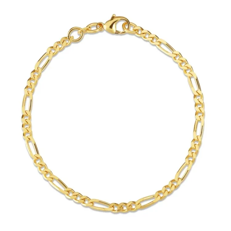 figaroarmbånd i forgylt sølv 17 cm x 5,6 mm