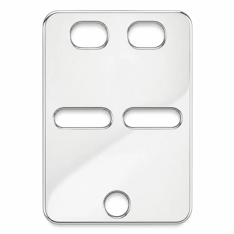 firkantet ID-plate i sølv