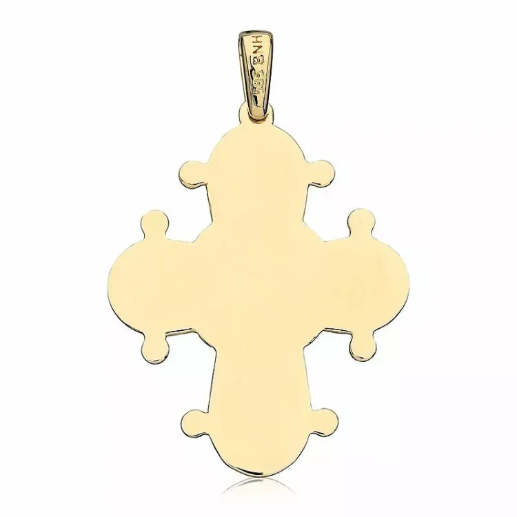 25 x 30 mm dagmarkors i 14 karat gull - Amoré